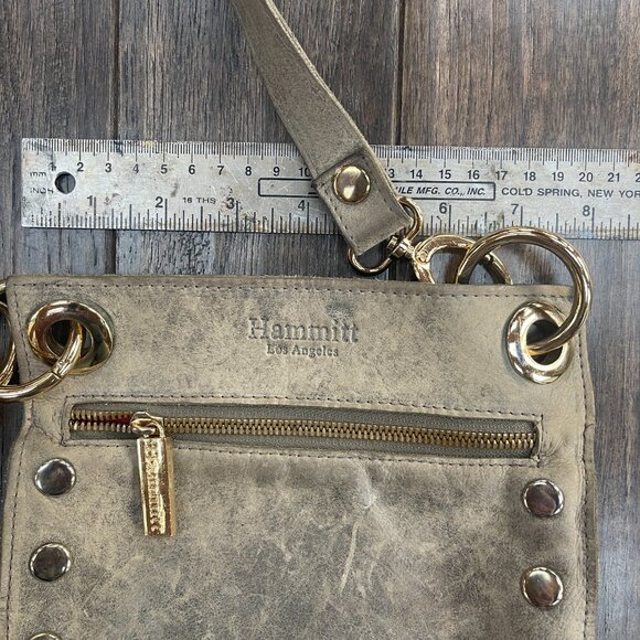 Hammitt Las Angeles, distressed leather gray, 7" x 8" cross body bag - Picture 8 of 13